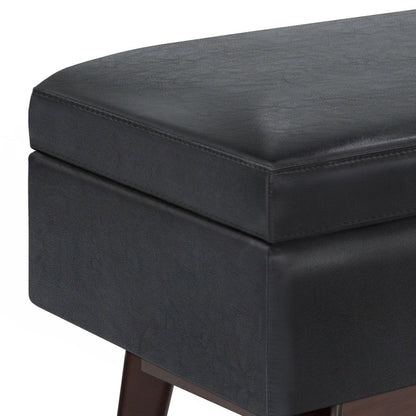 48" Brown Faux Leather Ottoman With Storage HomeRoots