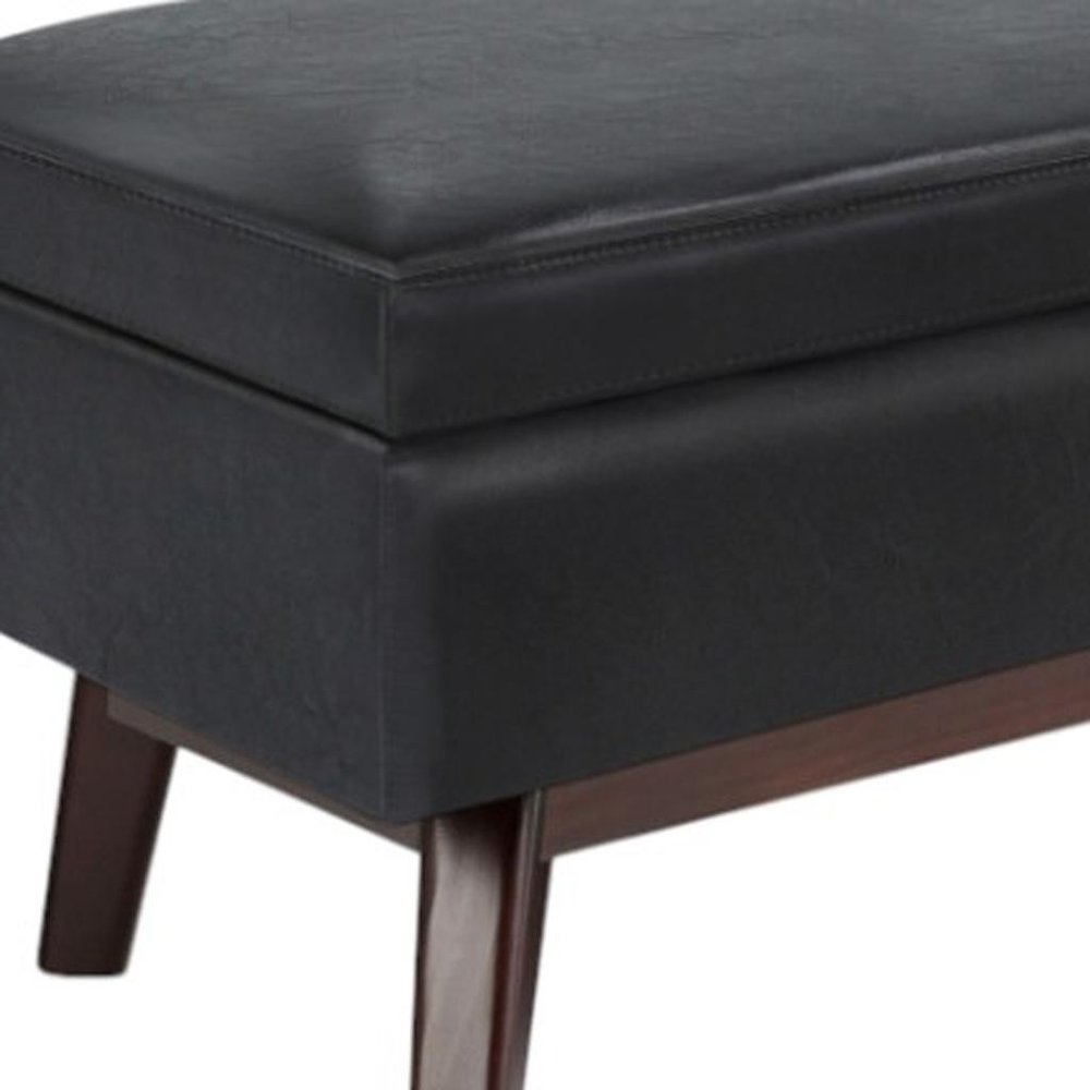 48" Brown Faux Leather Ottoman With Storage — view 15