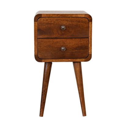 22" Brown Solid Wood Two Drawer Nightstand HomeRoots
