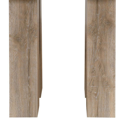 48" White and Natural Wood And Faux Marble Square Counter Height Bar Table HomeRoots