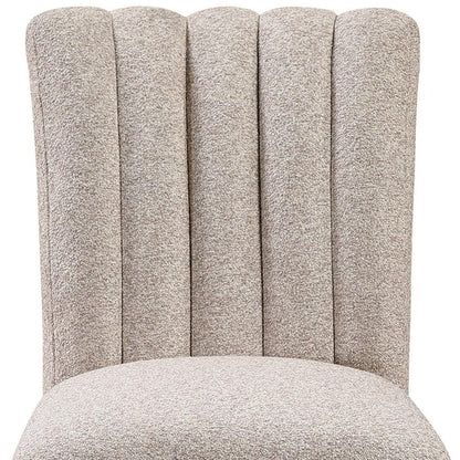 Set of Two 26" Beige And Natural Fabric And Wood Bar Height Bar Chairs HomeRoots