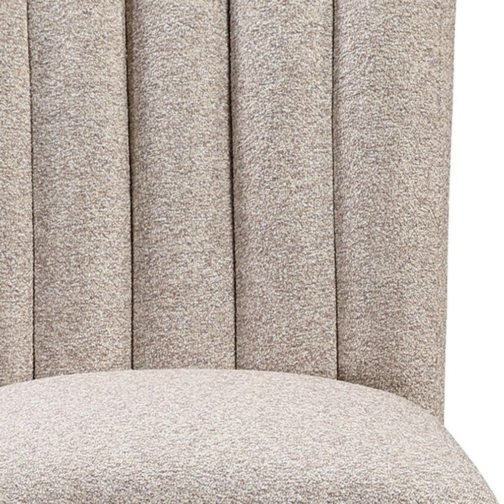 Set of Two 26" Beige And Natural Fabric And Wood Bar Height Bar Chairs HomeRoots