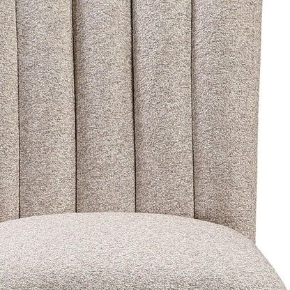 Set of Two 26" Beige And Natural Fabric And Wood Bar Height Bar Chairs HomeRoots