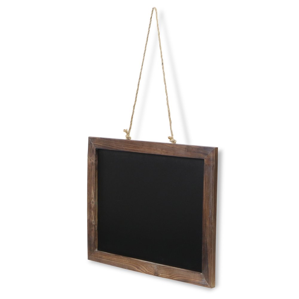15" X 19" Brown Wood Hanging Chalkboard