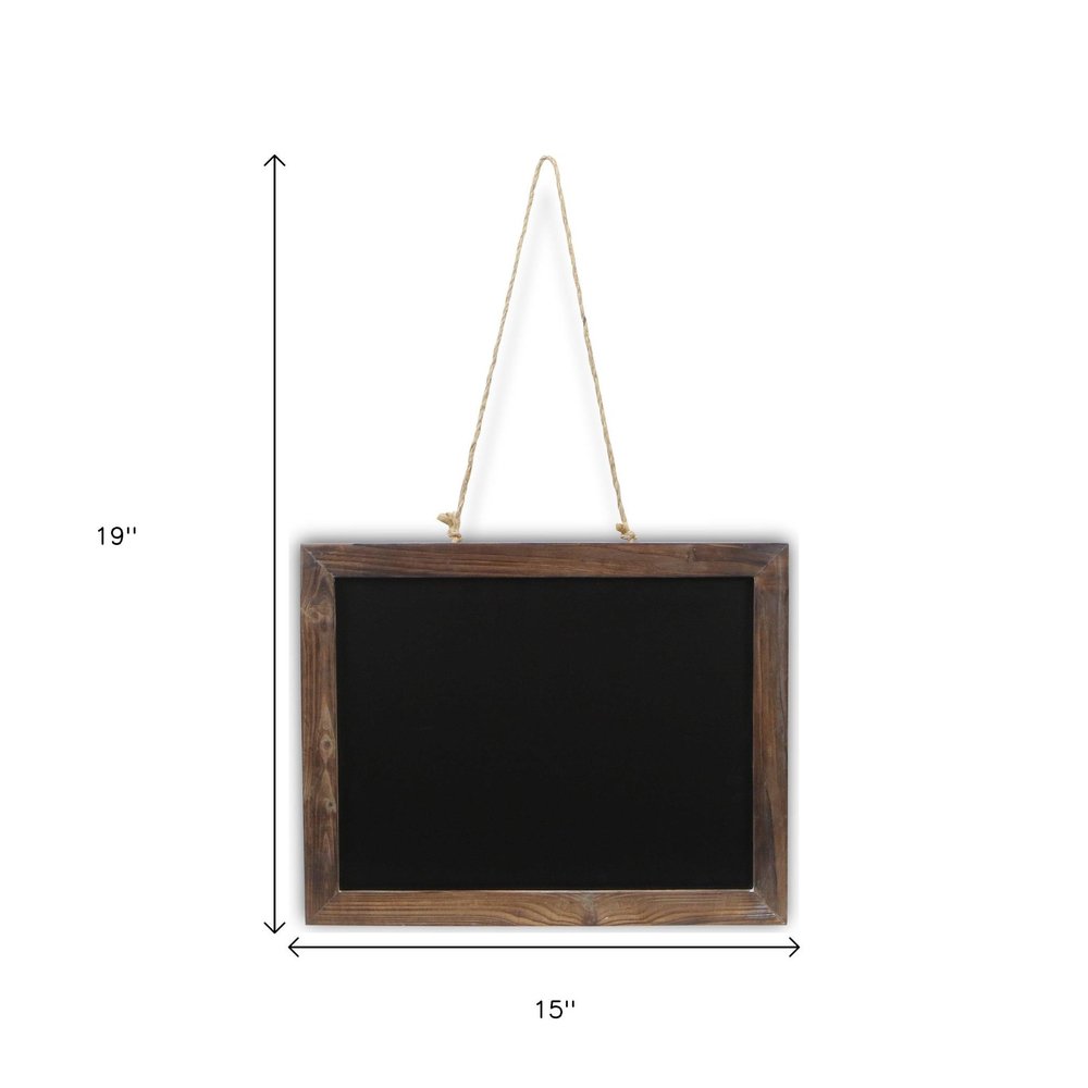 15" X 19" Brown Wood Hanging Chalkboard — view 7