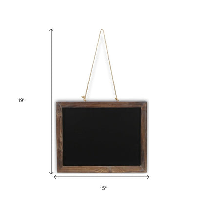 15" X 19" Brown Wood Hanging Chalkboard
