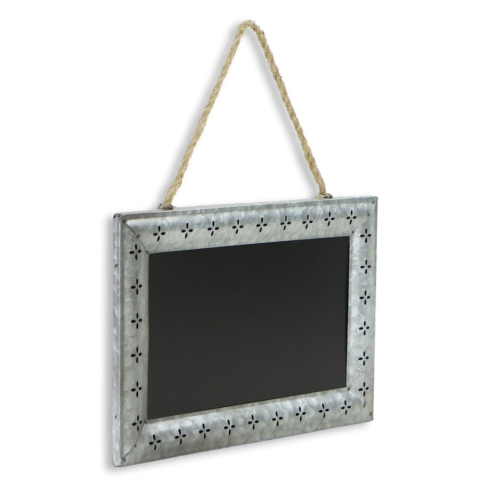 10" X 14" Gray Floral Metal Hanging Chalkboard — view 2
