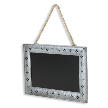 10" X 14" Gray Floral Metal Hanging Chalkboard