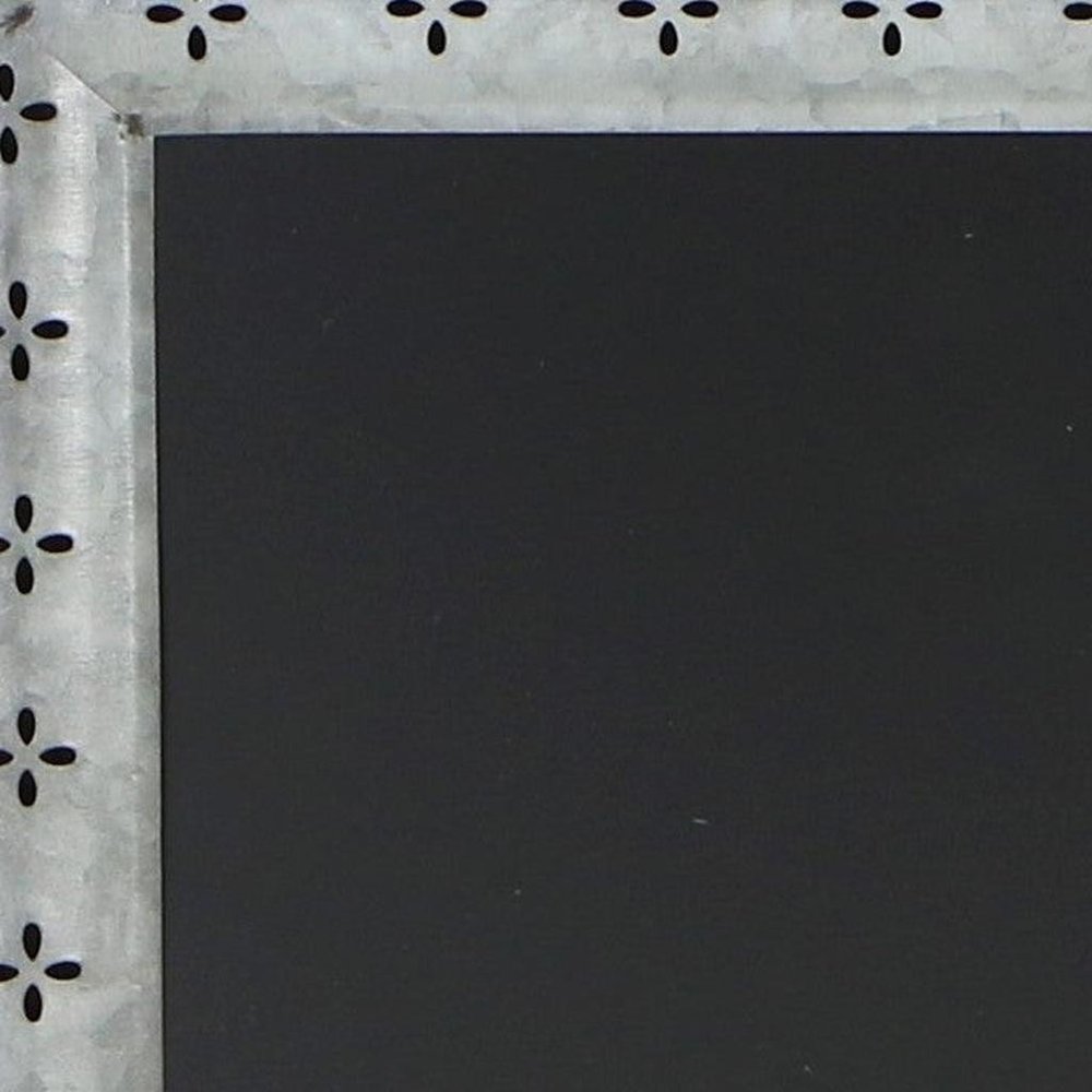 10" X 14" Gray Floral Metal Hanging Chalkboard