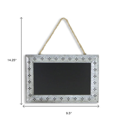 10" X 14" Gray Floral Metal Hanging Chalkboard