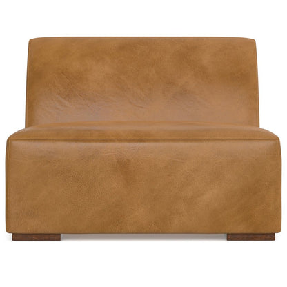 34" Sienna and Brown Leather Arm Chair HomeRoots