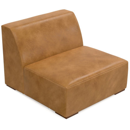 34" Sienna and Brown Leather Arm Chair HomeRoots