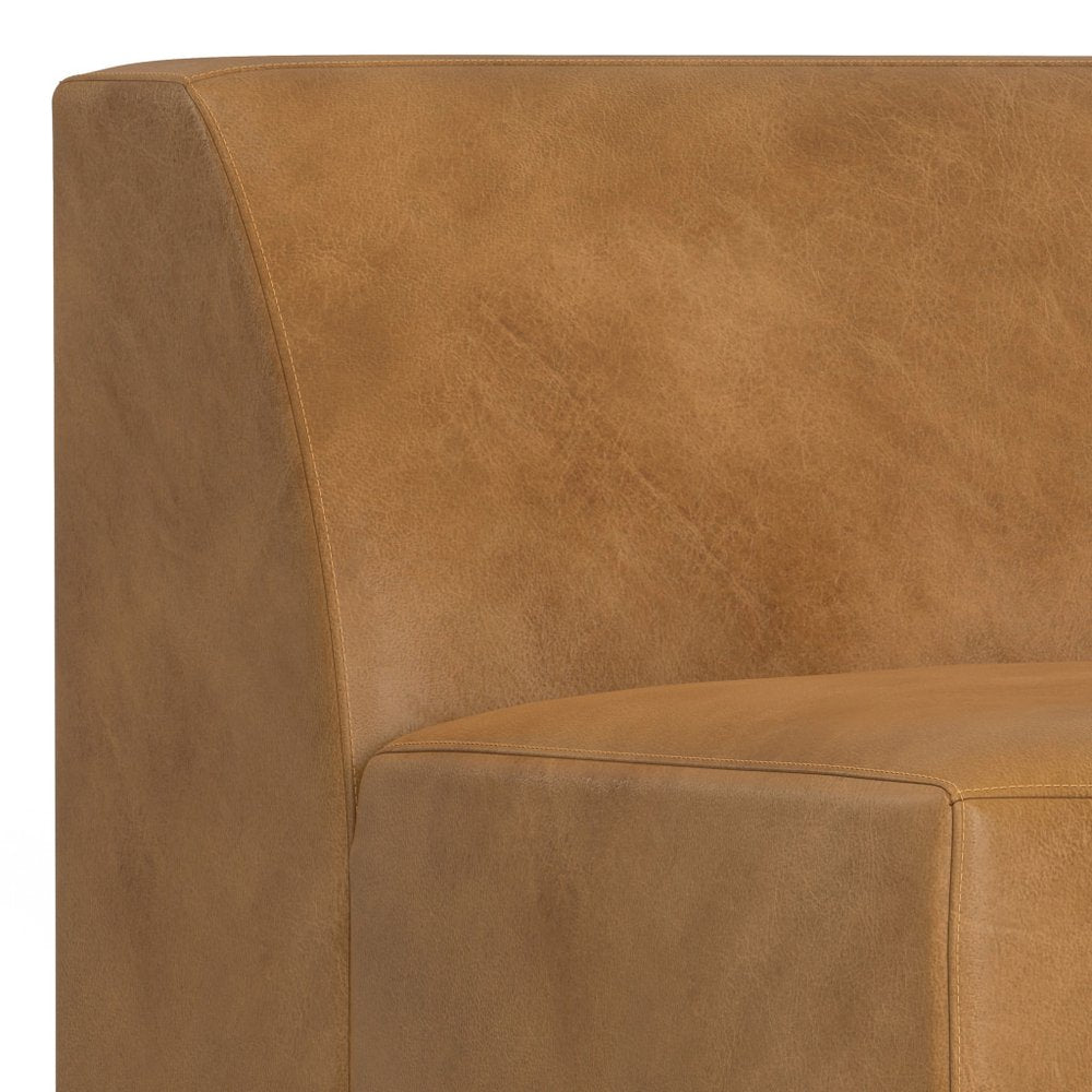 34" Sienna and Brown Leather Arm Chair HomeRoots