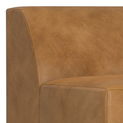 34" Sienna and Brown Leather Arm Chair HomeRoots