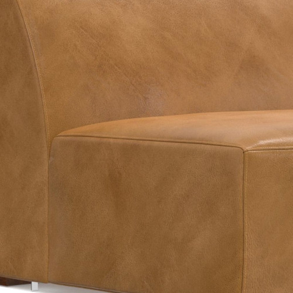 34" Sienna and Brown Leather Arm Chair HomeRoots