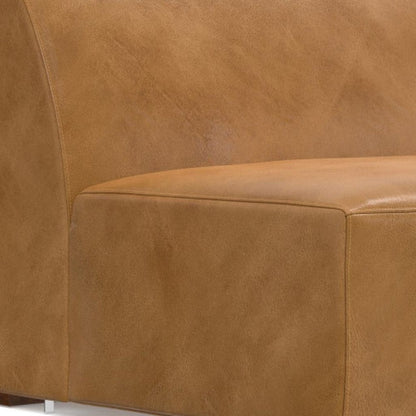 34" Sienna and Brown Leather Arm Chair HomeRoots