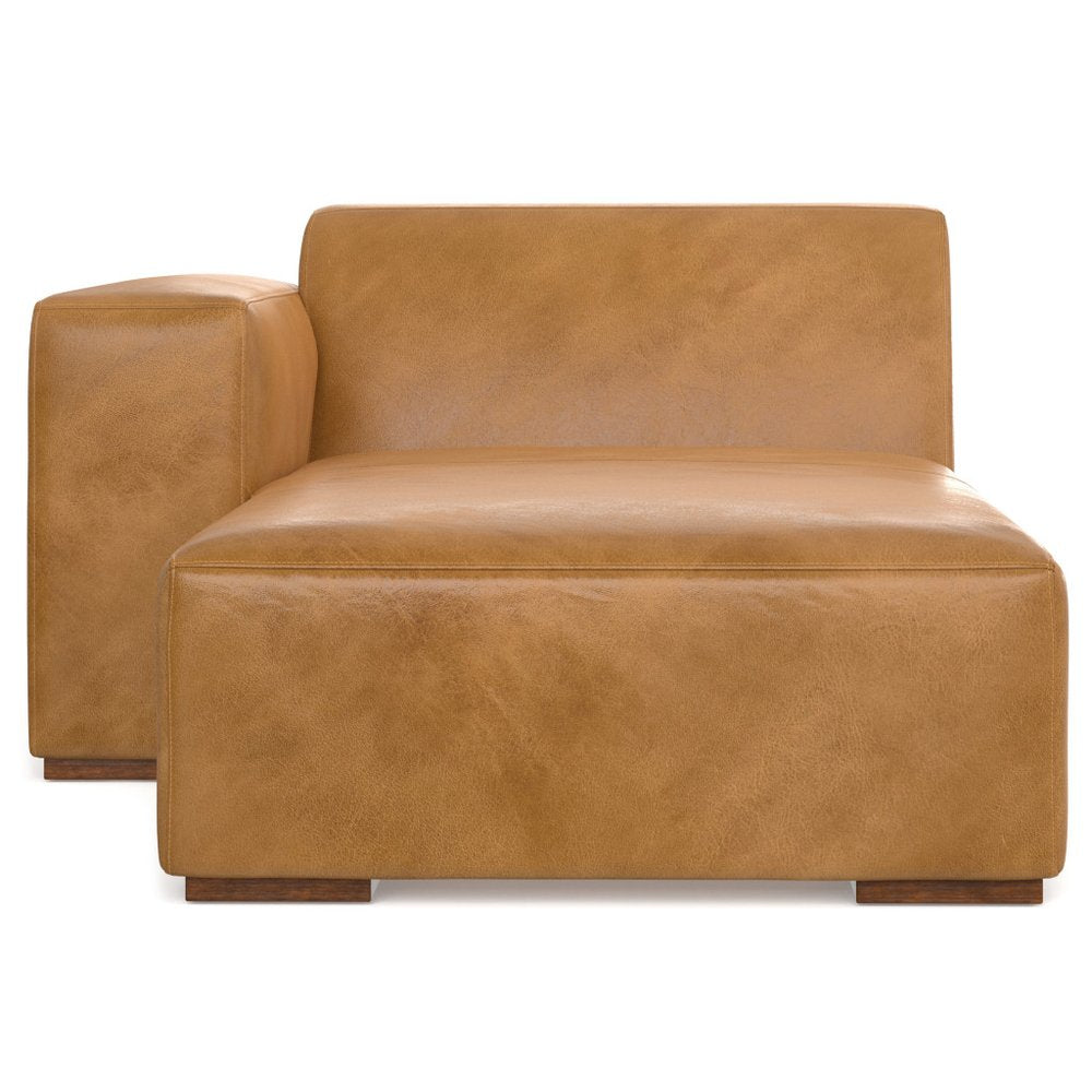 44" Sienna and Brown Leather Arm Chair HomeRoots