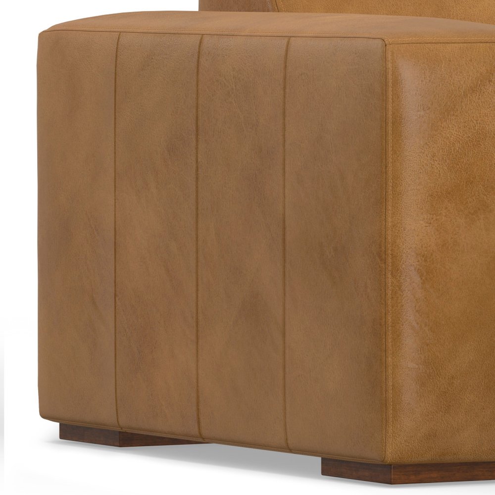 44" Sienna and Brown Leather Arm Chair HomeRoots