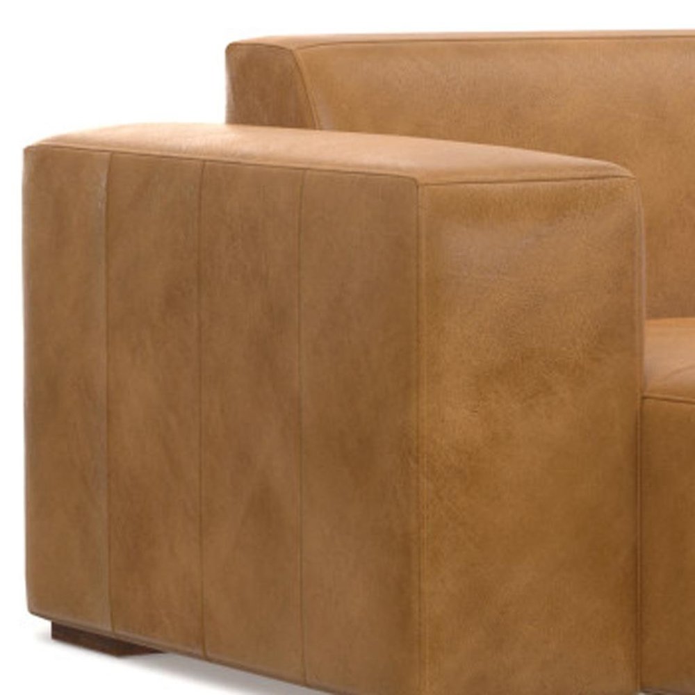 44" Sienna and Brown Leather Arm Chair HomeRoots