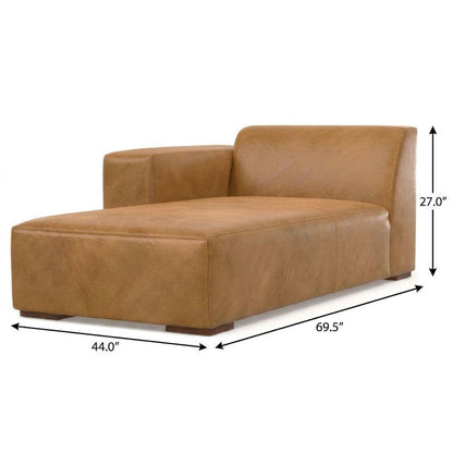 44" Sienna and Brown Leather Arm Chair HomeRoots