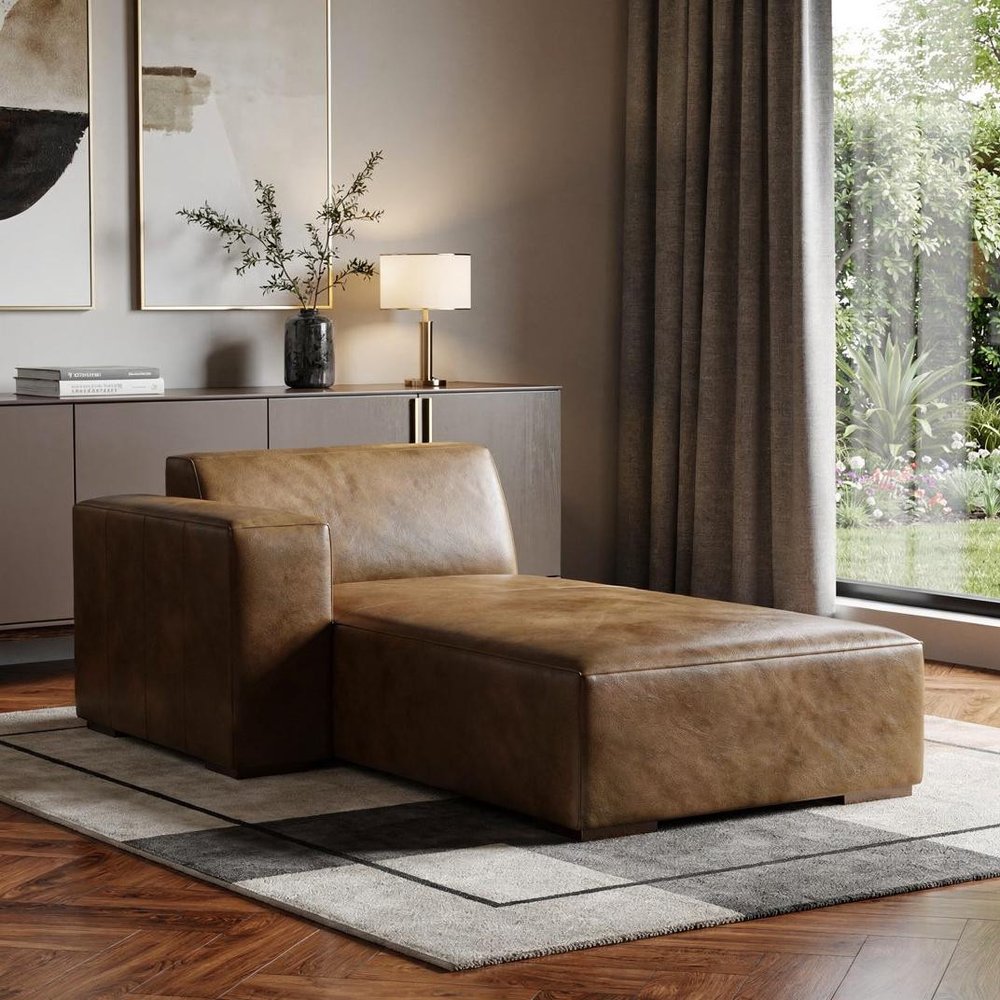 44" Brown Leather Arm Chair HomeRoots