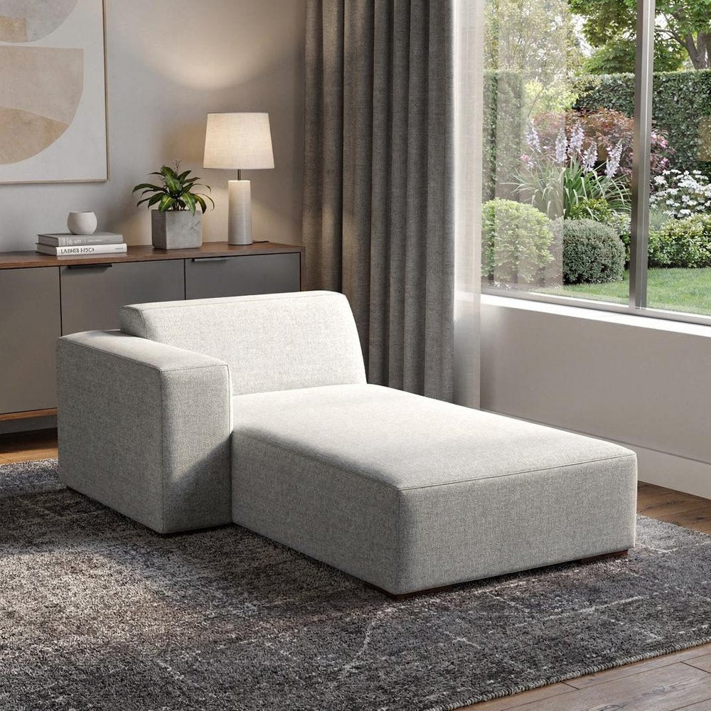 44" Gray and Brown Fabric Arm Chair HomeRoots