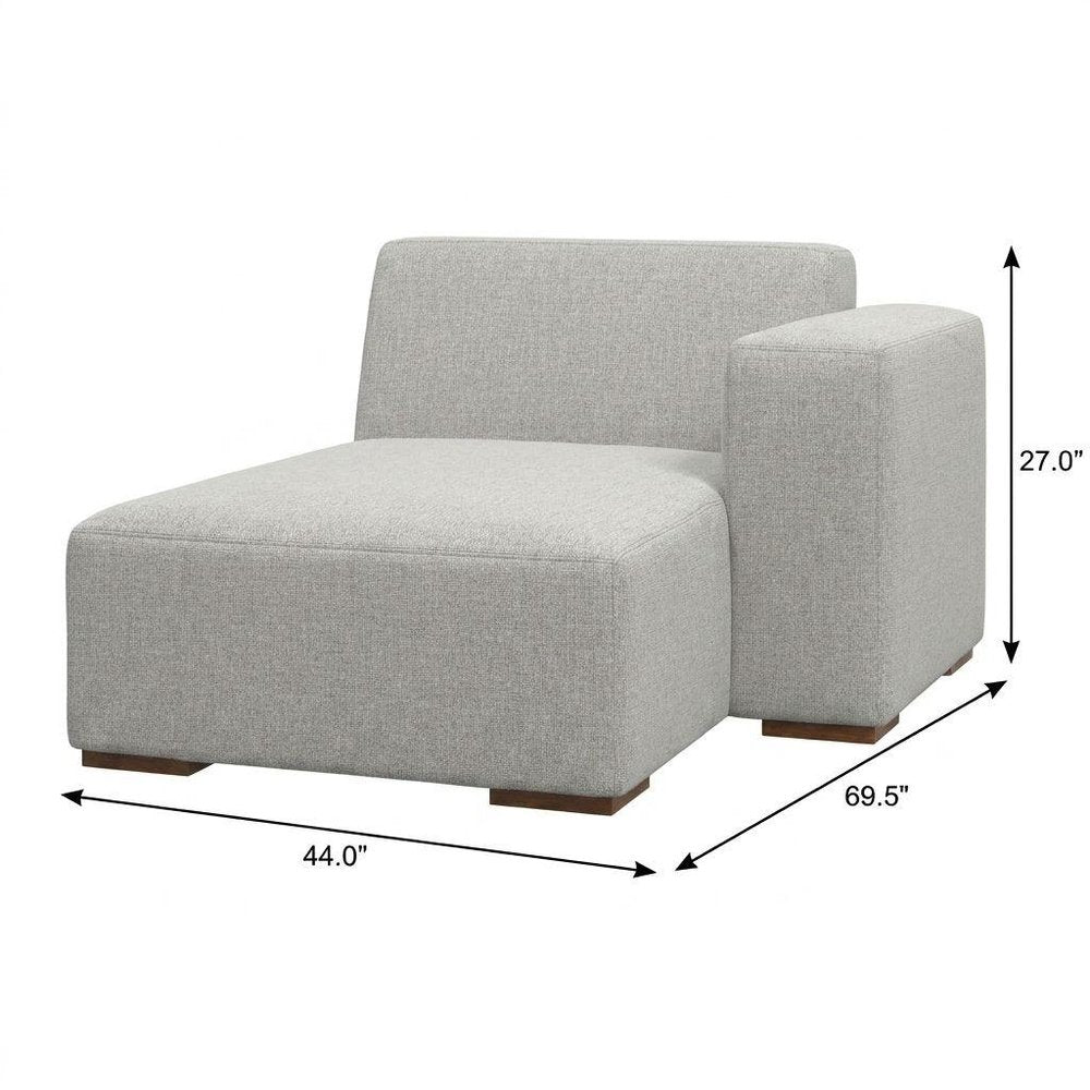 44" Gray and Brown Fabric Arm Chair HomeRoots
