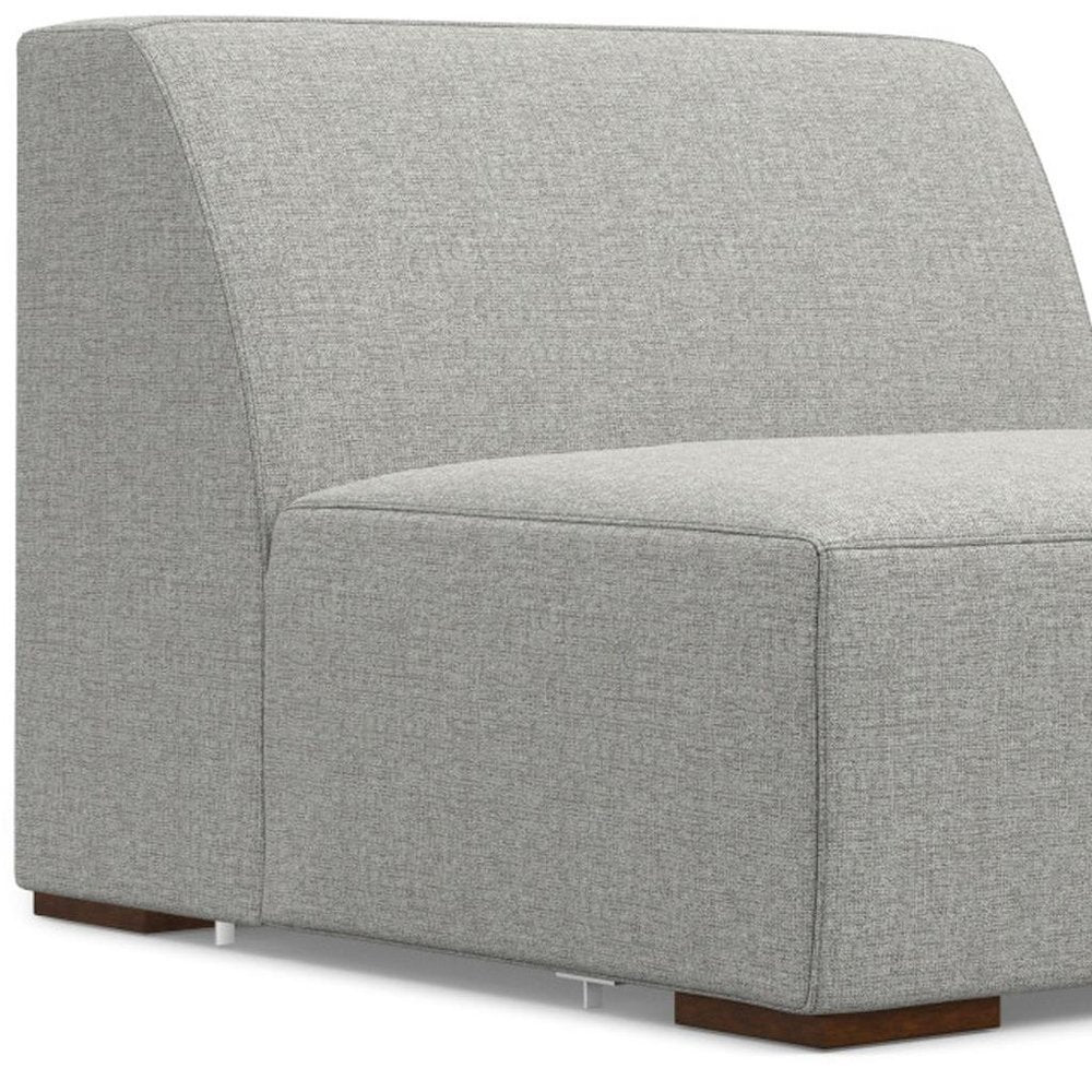 34" Gray and Brown Fabric Arm Chair HomeRoots