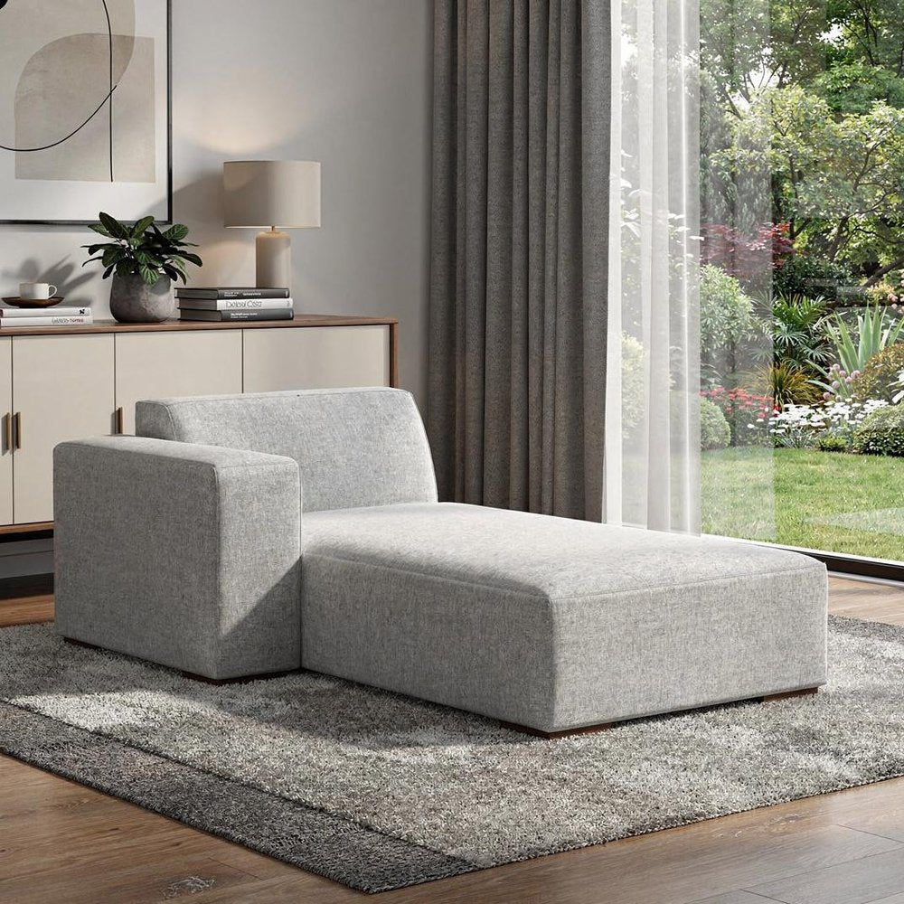 44" Gray and Brown Fabric Arm Chair HomeRoots