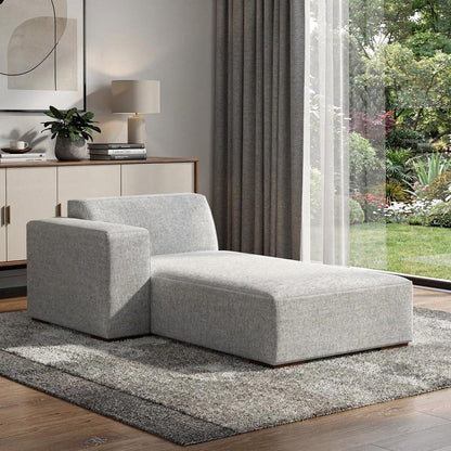 44" Gray and Brown Fabric Arm Chair HomeRoots