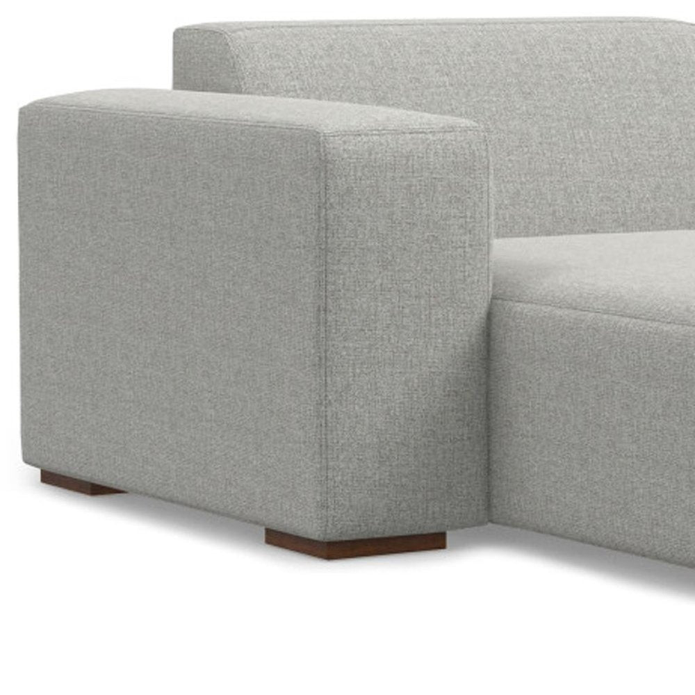 44" Gray and Brown Fabric Arm Chair HomeRoots
