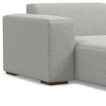 44" Gray and Brown Fabric Arm Chair HomeRoots