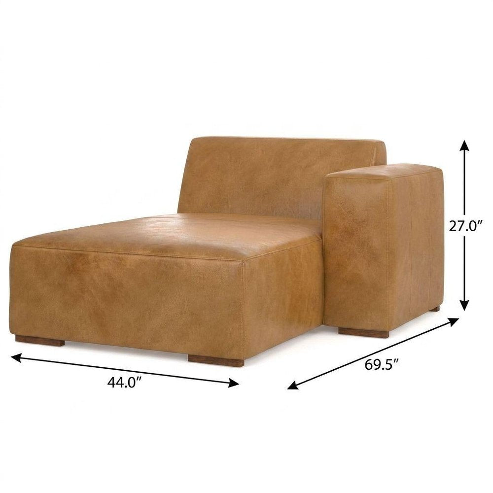 44" Sienna and Brown Leather Arm Chair HomeRoots