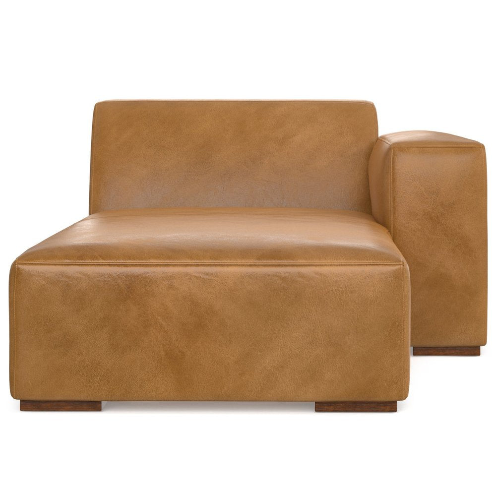44" Sienna and Brown Leather Arm Chair HomeRoots