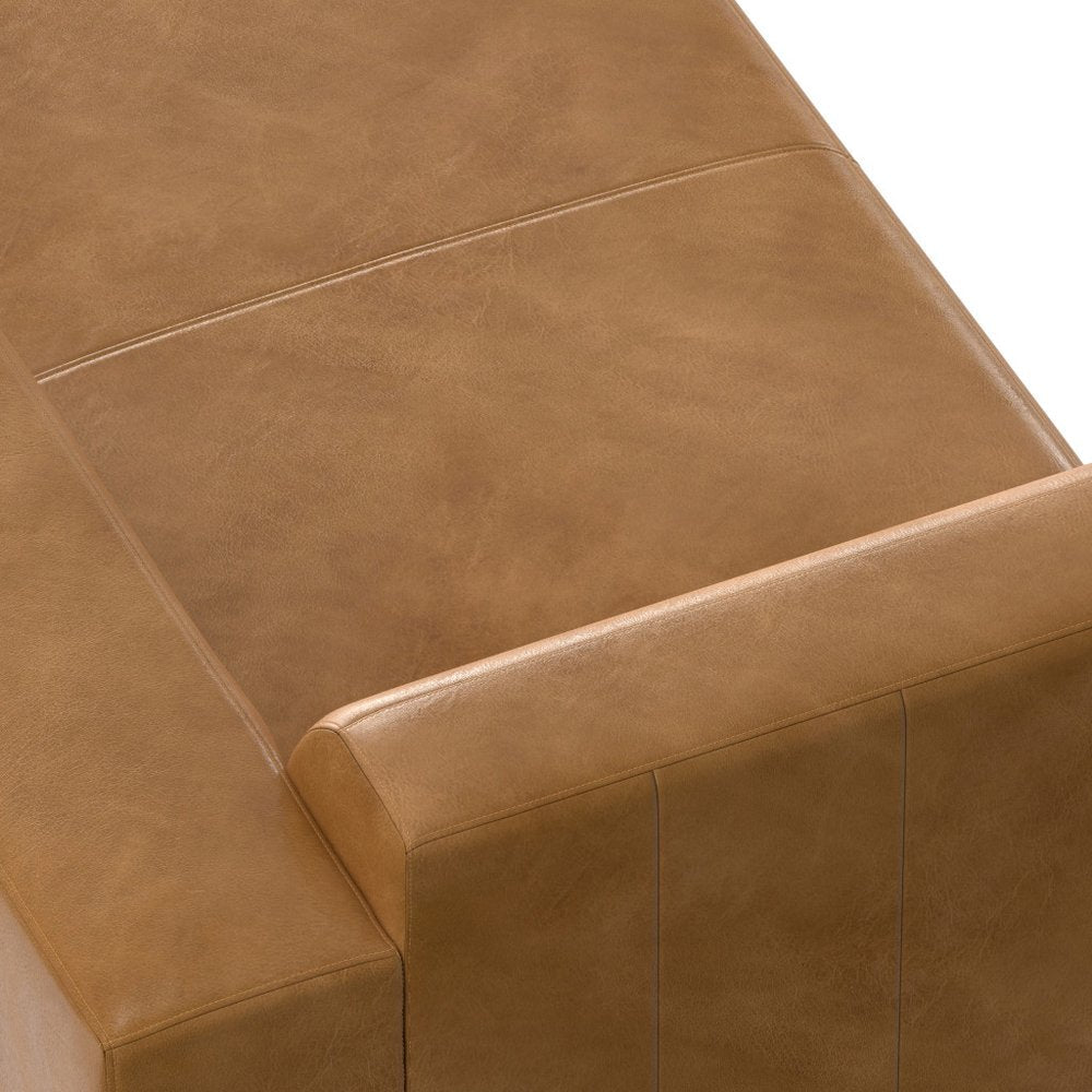 44" Sienna and Brown Leather Arm Chair HomeRoots