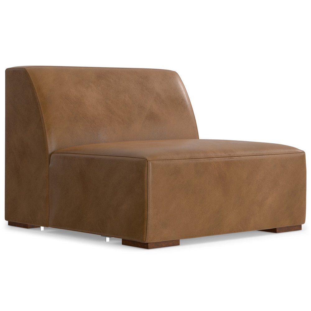 34" Brown Leather Arm Chair HomeRoots