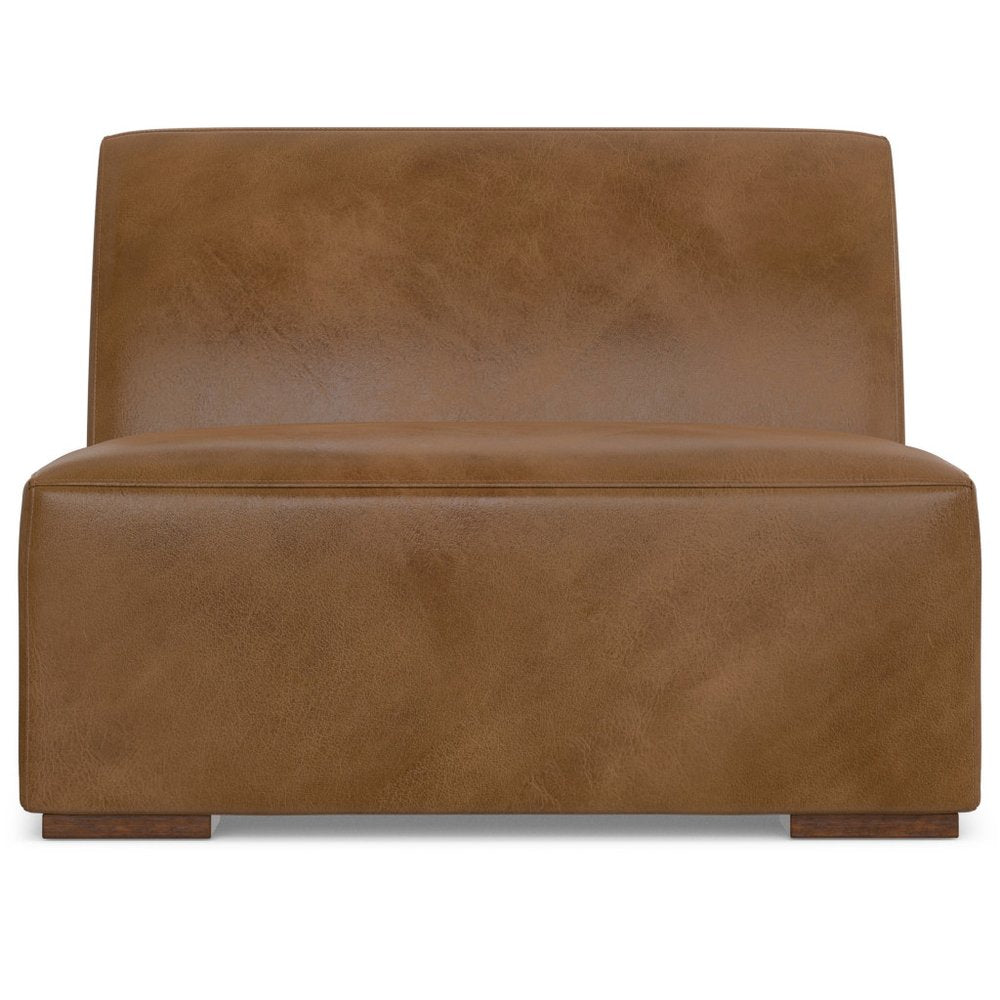 34" Brown Leather Arm Chair HomeRoots