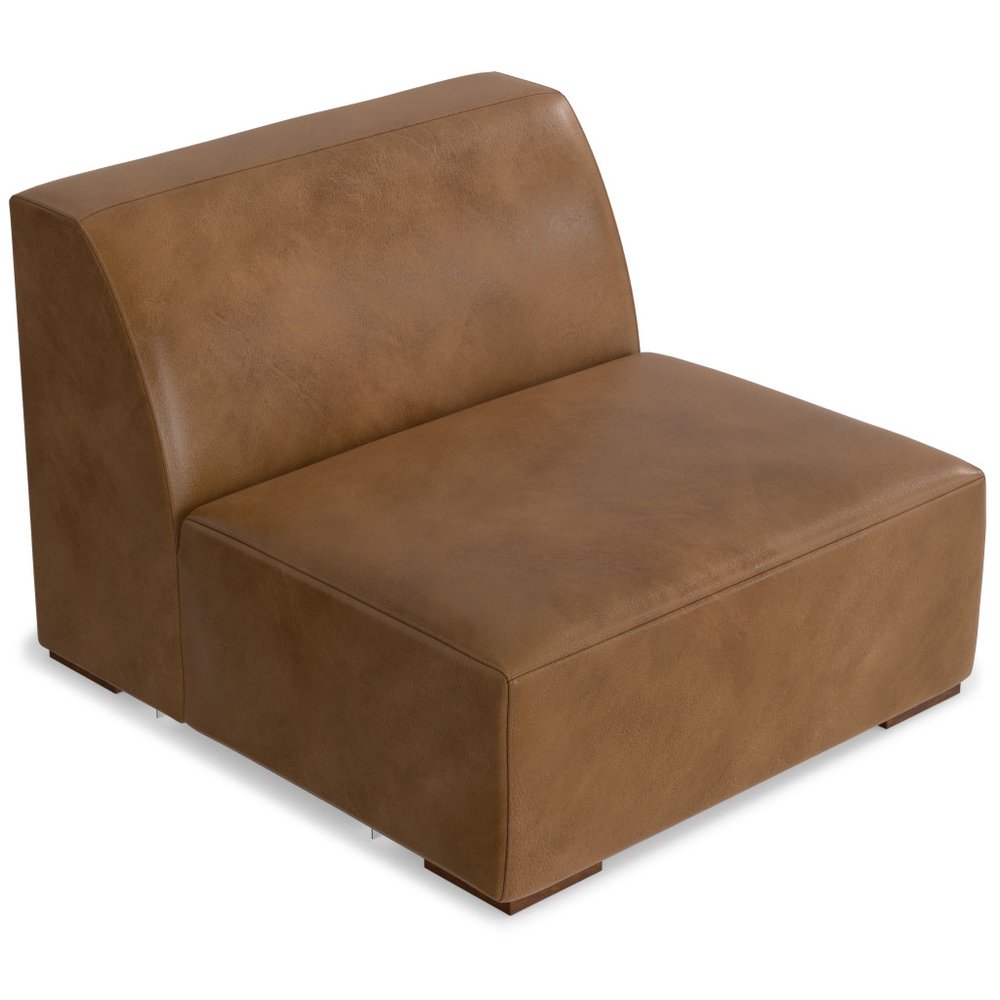 34" Brown Leather Arm Chair HomeRoots