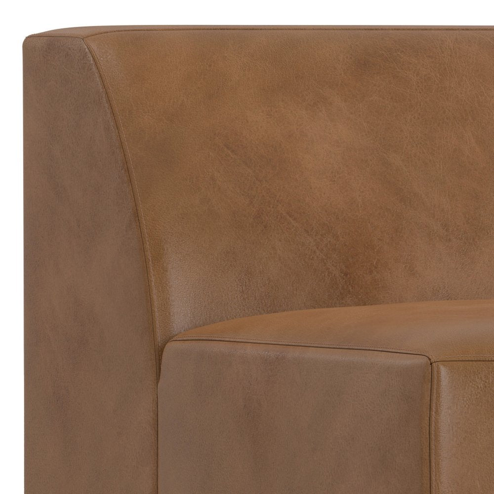 34" Brown Leather Arm Chair HomeRoots