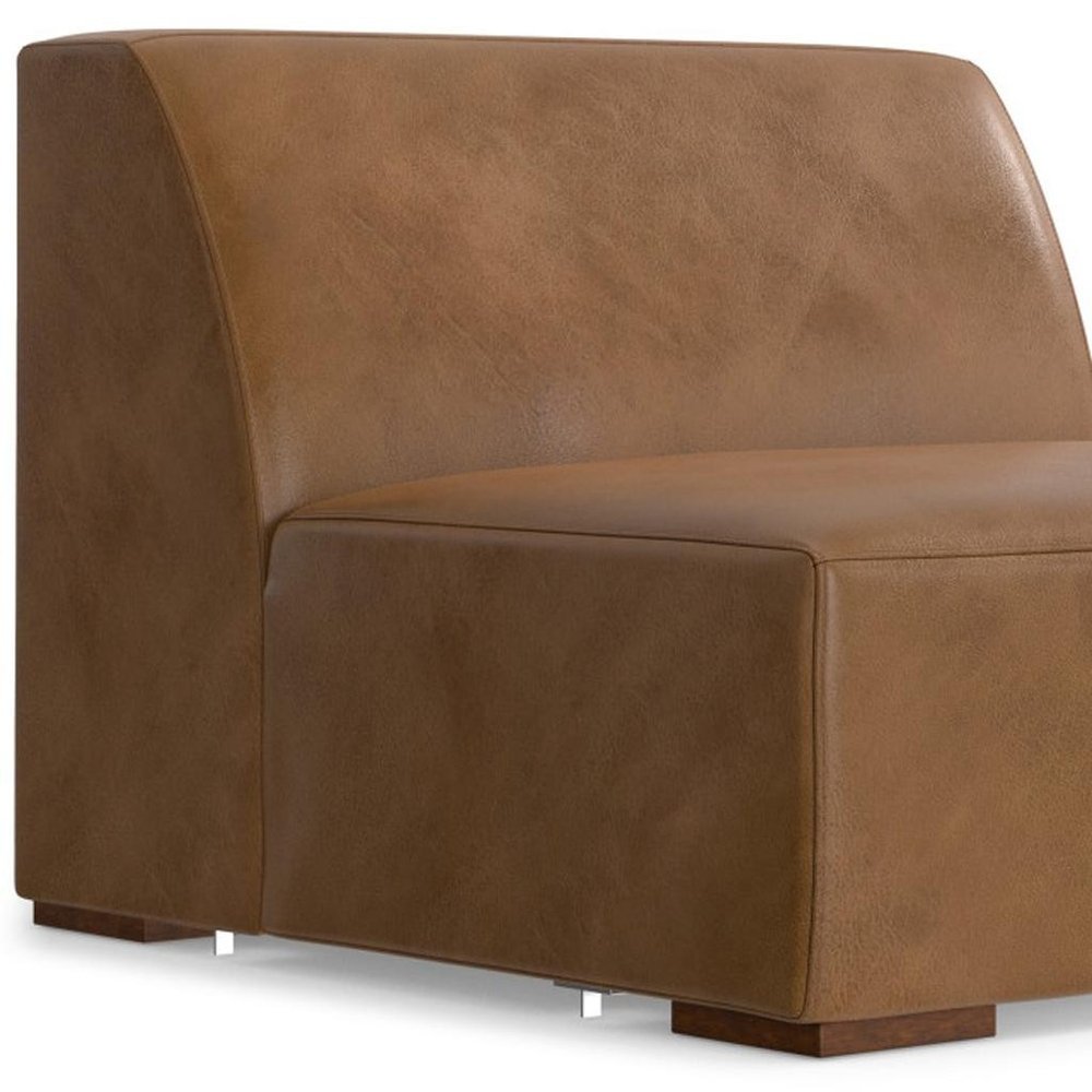 34" Brown Leather Arm Chair HomeRoots