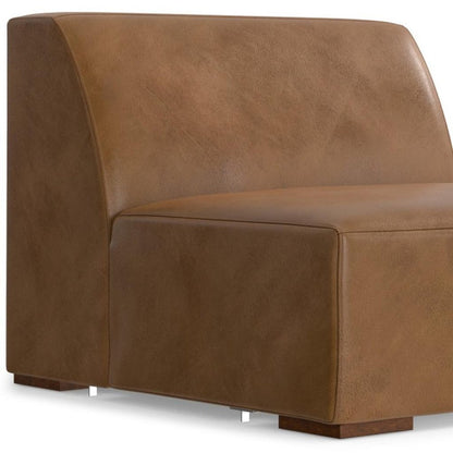 34" Brown Leather Arm Chair HomeRoots
