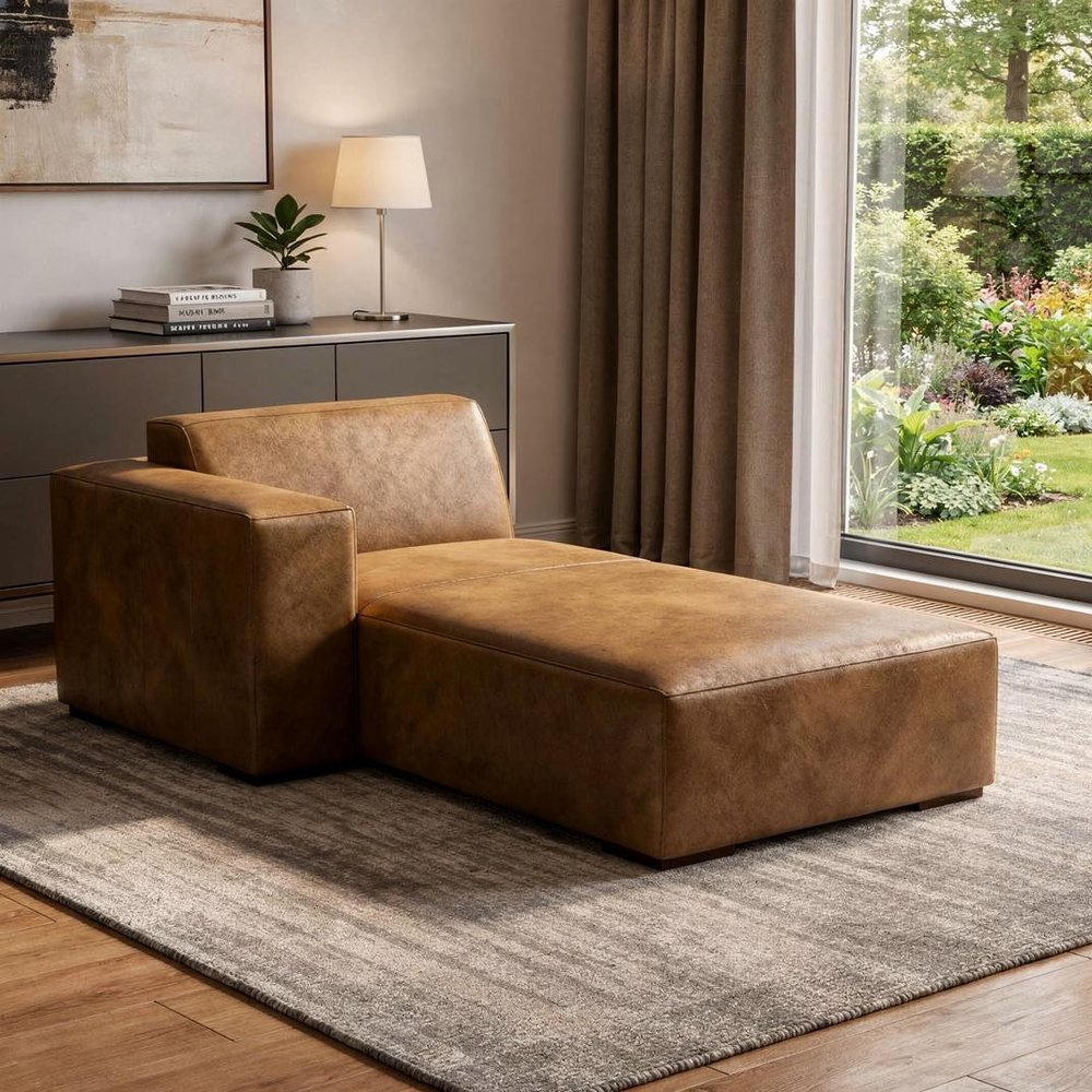 44" Brown Leather Arm Chair HomeRoots