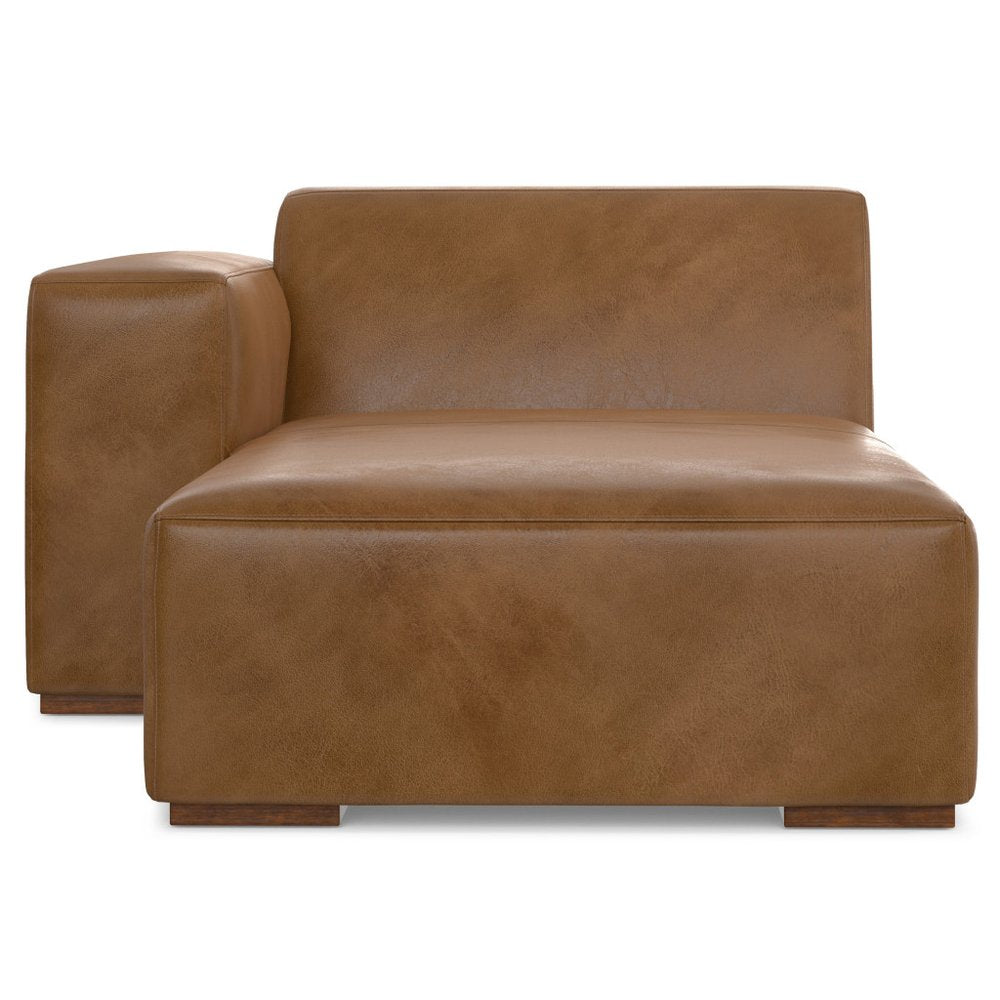 44" Brown Leather Arm Chair HomeRoots