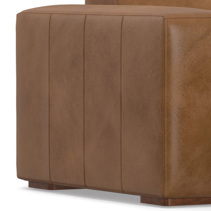44" Brown Leather Arm Chair HomeRoots