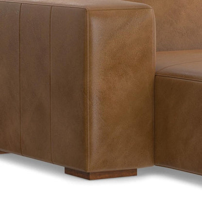 44" Brown Leather Arm Chair HomeRoots