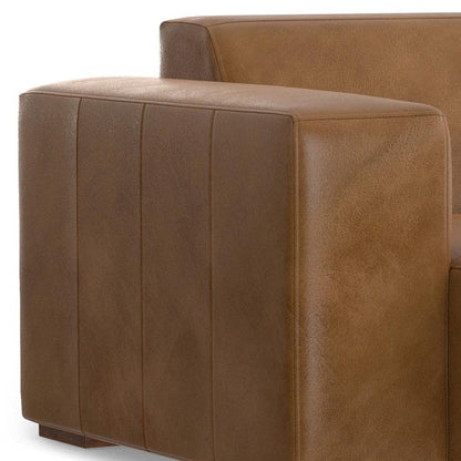 44" Brown Leather Arm Chair HomeRoots