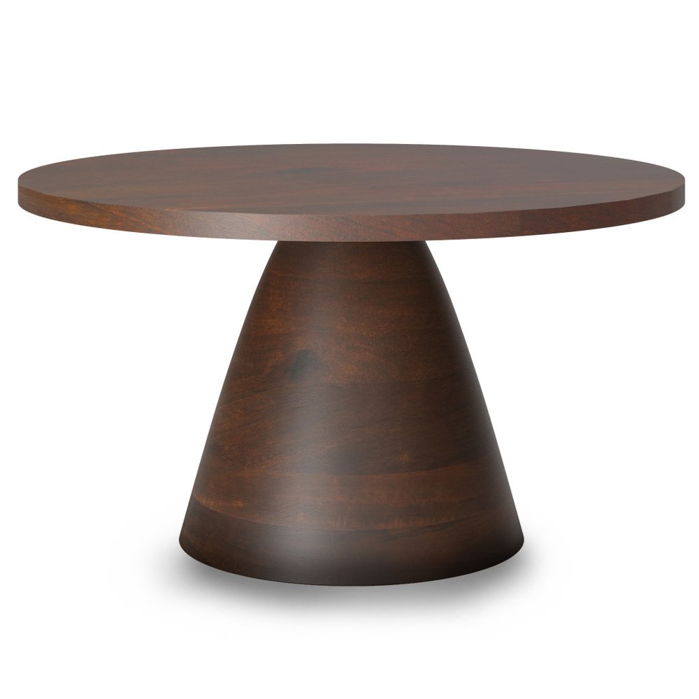 16" Walnut Solid Wood Round Pedestal End Table