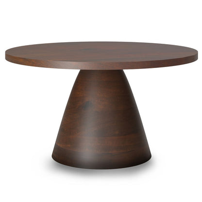 16" Walnut Solid Wood Round Pedestal End Table