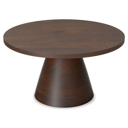 16" Walnut Solid Wood Round Pedestal End Table