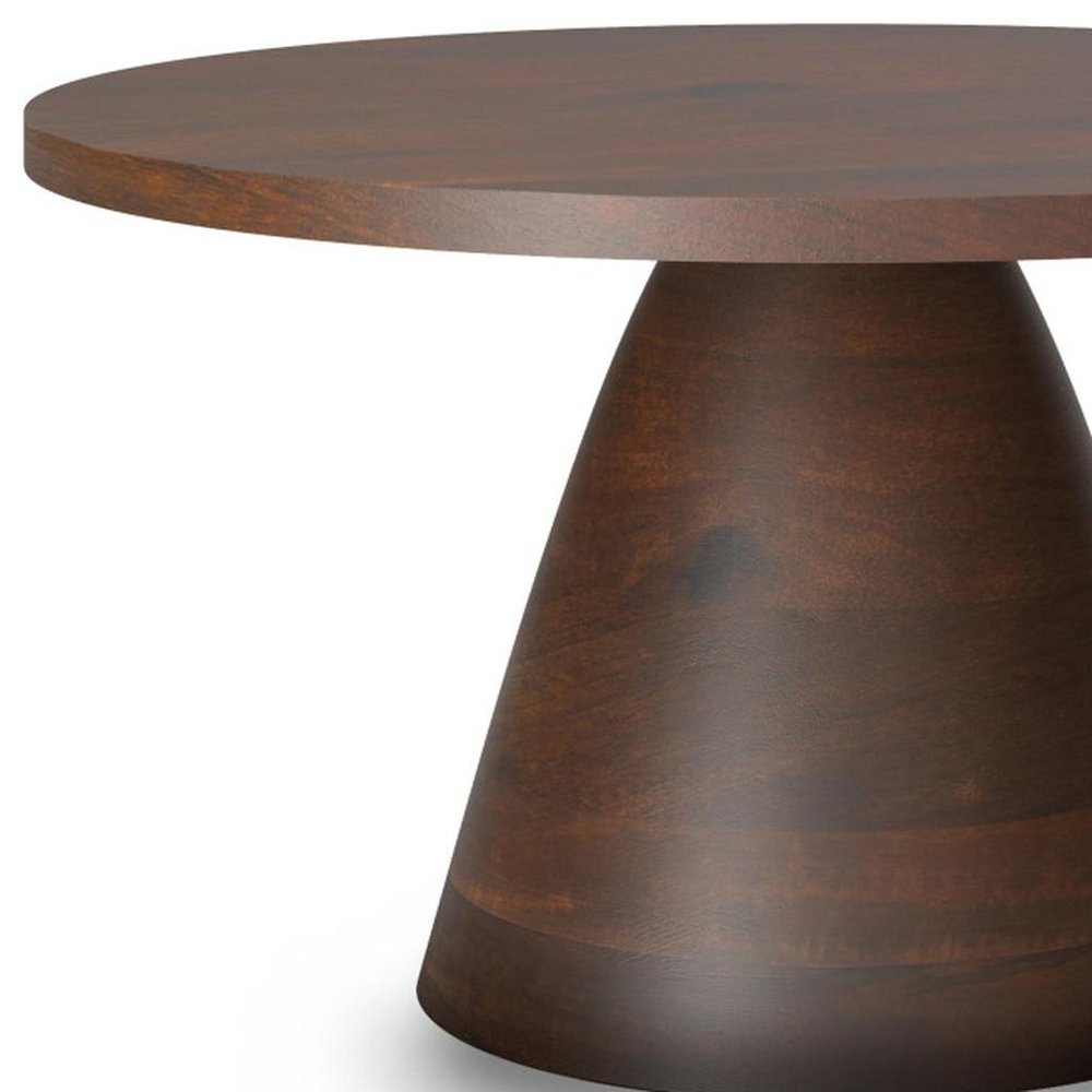 16" Walnut Solid Wood Round Pedestal End Table — view 5